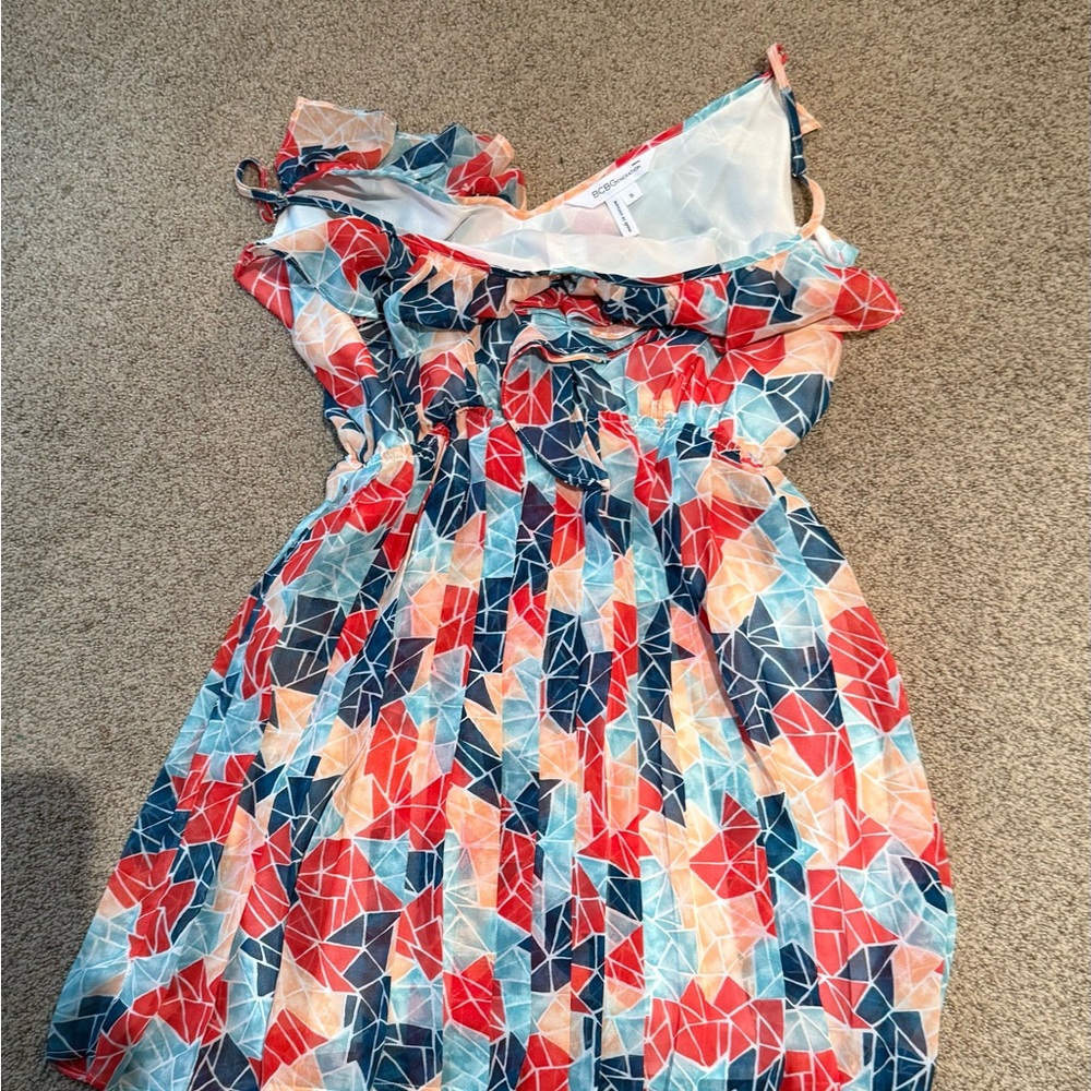 BCBGeneration Kids Dress with Red and Blue Geometric Pattern